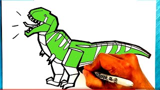 EASY How to Draw MINECRAFT DINOSAUR