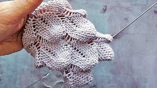 картинка: Вязание по кругу 💥 Узор Крупная чешуя или Чешуя дракона