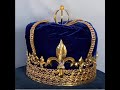 Blue Velvet Gold State Men&#39;s King Crown