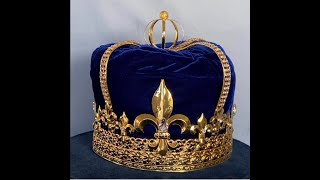 Blue Velvet Gold State Men&#39;s King Crown