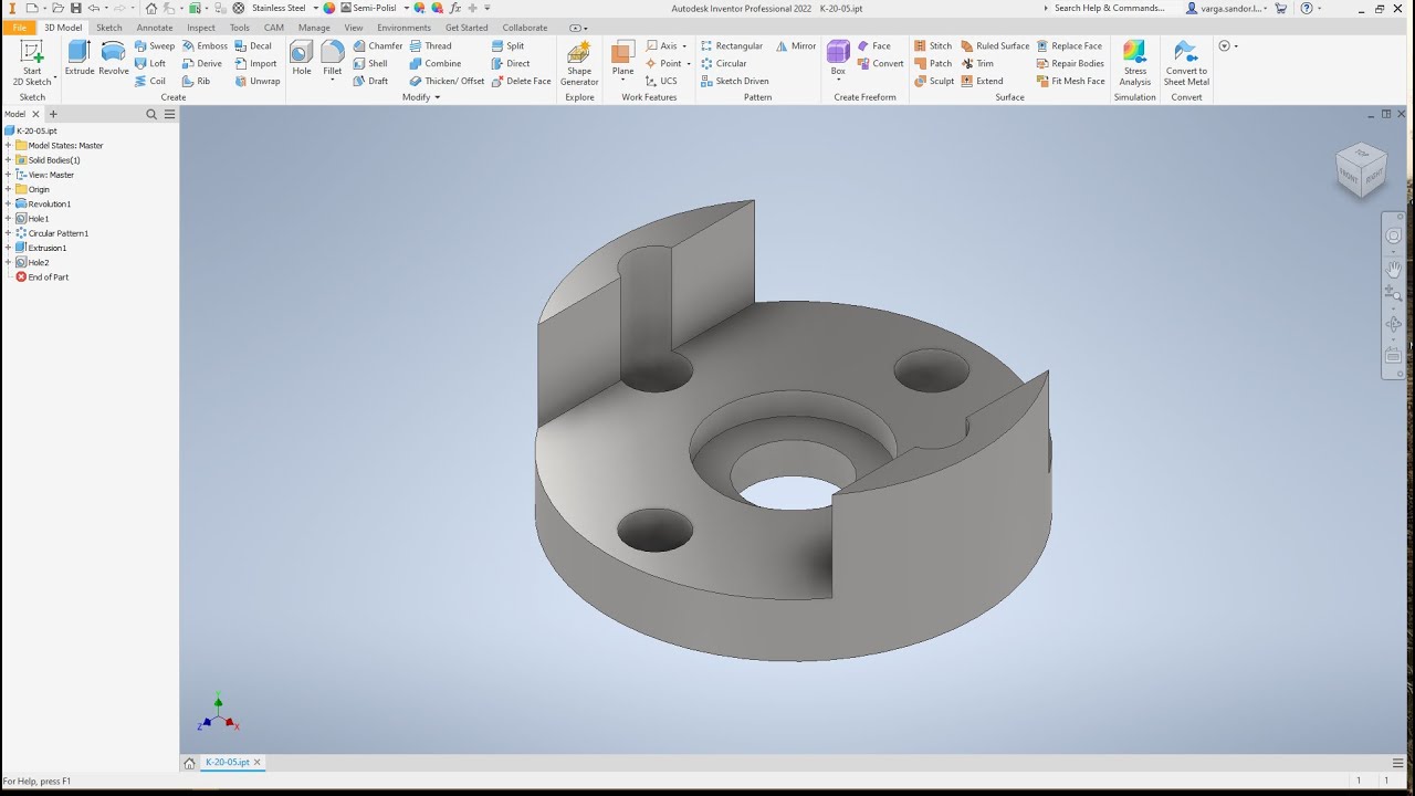 Autodesk Inventor Tutorial | Advanced #15 | Érettségi feladat - YouTube
