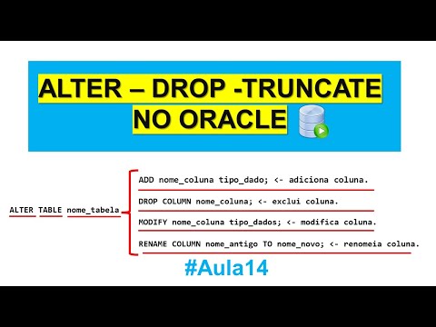 COMO ALTERAR - EXCLUIR TABELAS  E COLUNAS NO  ORACLE SQL DEVELOPER - ALTER - DROP  E TRUNCATE