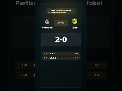 Third qualifying round: Partizan vs Tobol | UEFA Conference League | Results in 35 Seconds!