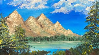 Acrylic Painting: Landscape-Acrylic on 16x20 canvas: Fun and Easy Beginner Artwork