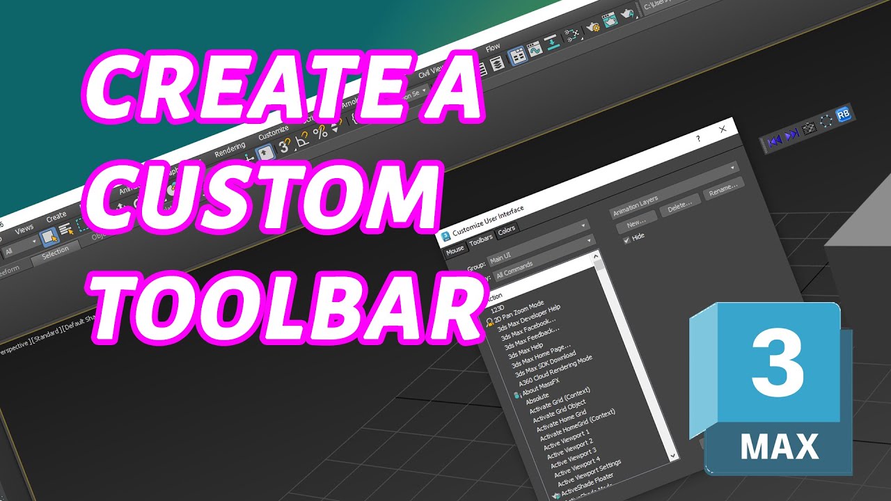 Create a Custom Toolbars in Autodesk 3ds max - YouTube