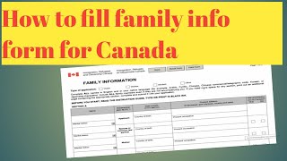 #canada How to Fill IMM-5645 E ||   Family Information Form Canada