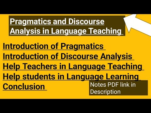 Pragmatics and Discourse Analysis in Language Teaching || PDF in ...