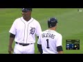 Jose Iglesias hit the deck to avoid a foul ball and did some push-ups