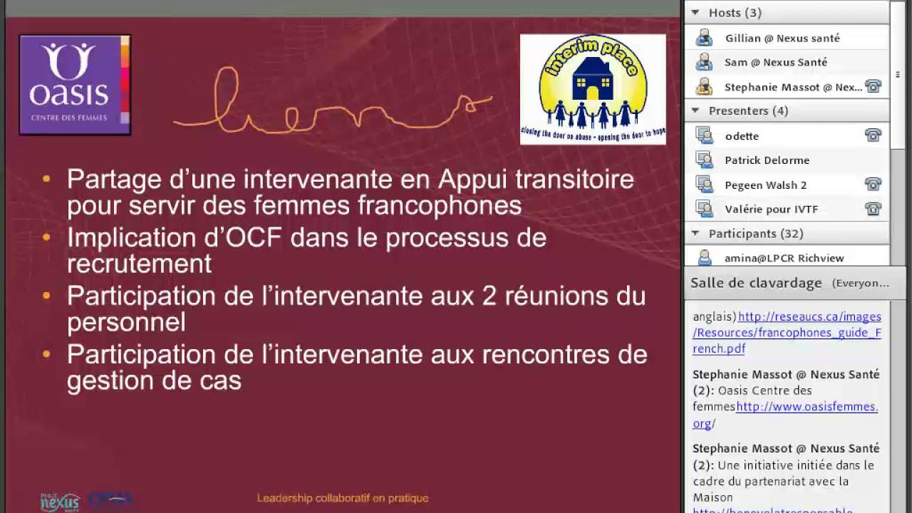 Odette Doumbe partage deux exemples de partenariats–webinaire CLiP LCP Juin 2016