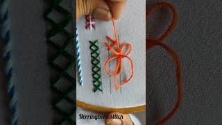 #handembroidery tutorial for beginners #herringbone stitch #shorts