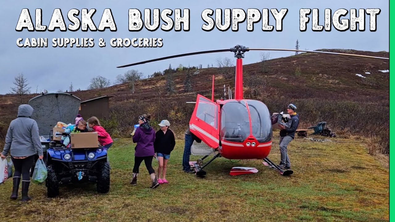Cabin Supplies Helicoptered into Remote Alaska Getting the lodge
