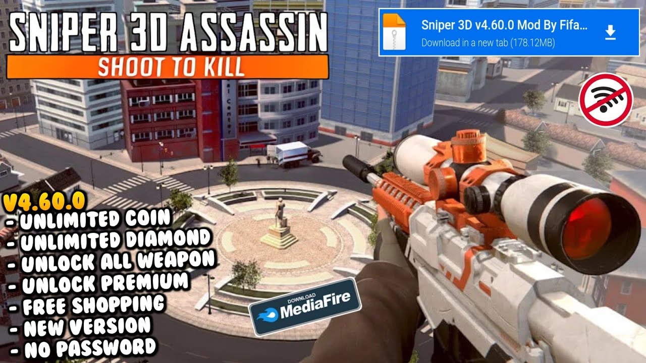 Sniper 3D Mod Apk v4.60.0 Terbaru 2024 Unlimited Money Game