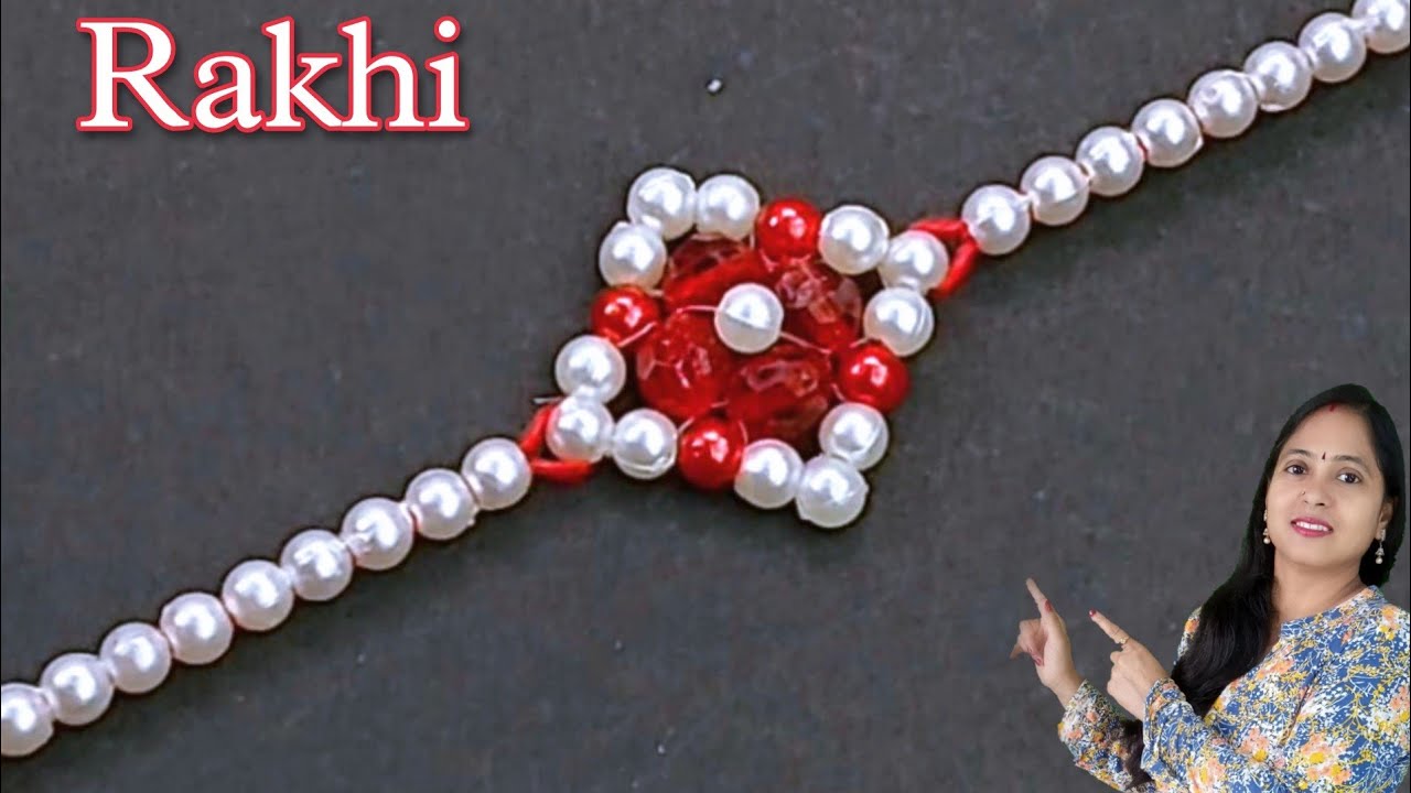 BEAUTIFUL RAKHI WITH PEARLS /DIY BRACELET MAKING AT HOME TUTORIAL ...