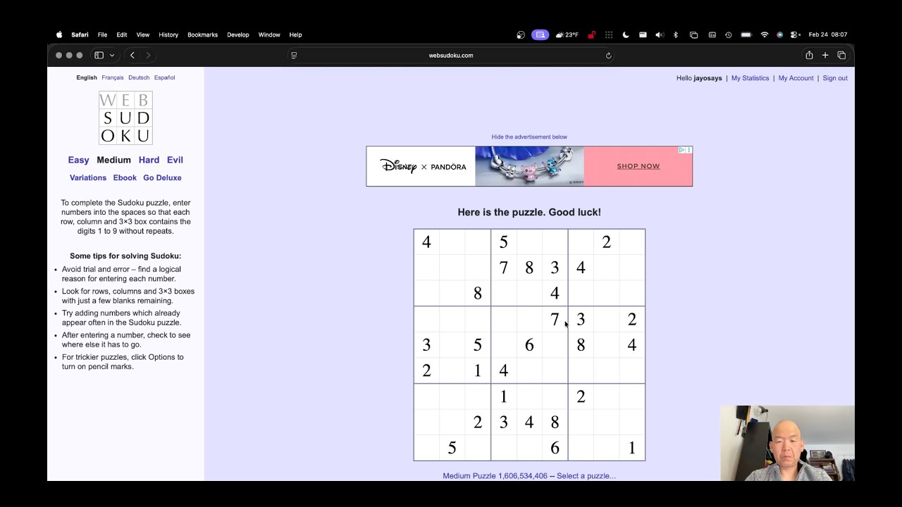 Daily Sudoku Challenge 2026-02-24
