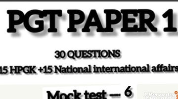 HPPSC PGT PAPER 1 REVISION 30 QUESTIONS || mock test -6||#pgt #hptet #hpgkmcq