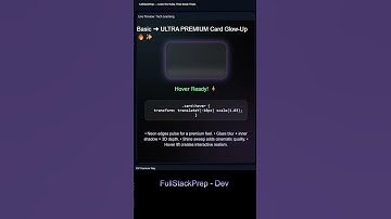 Stop Using Simple Cards — Build This Ultra Premium Version! ⚡ (+ CSS Explained) #fullstackprep #code