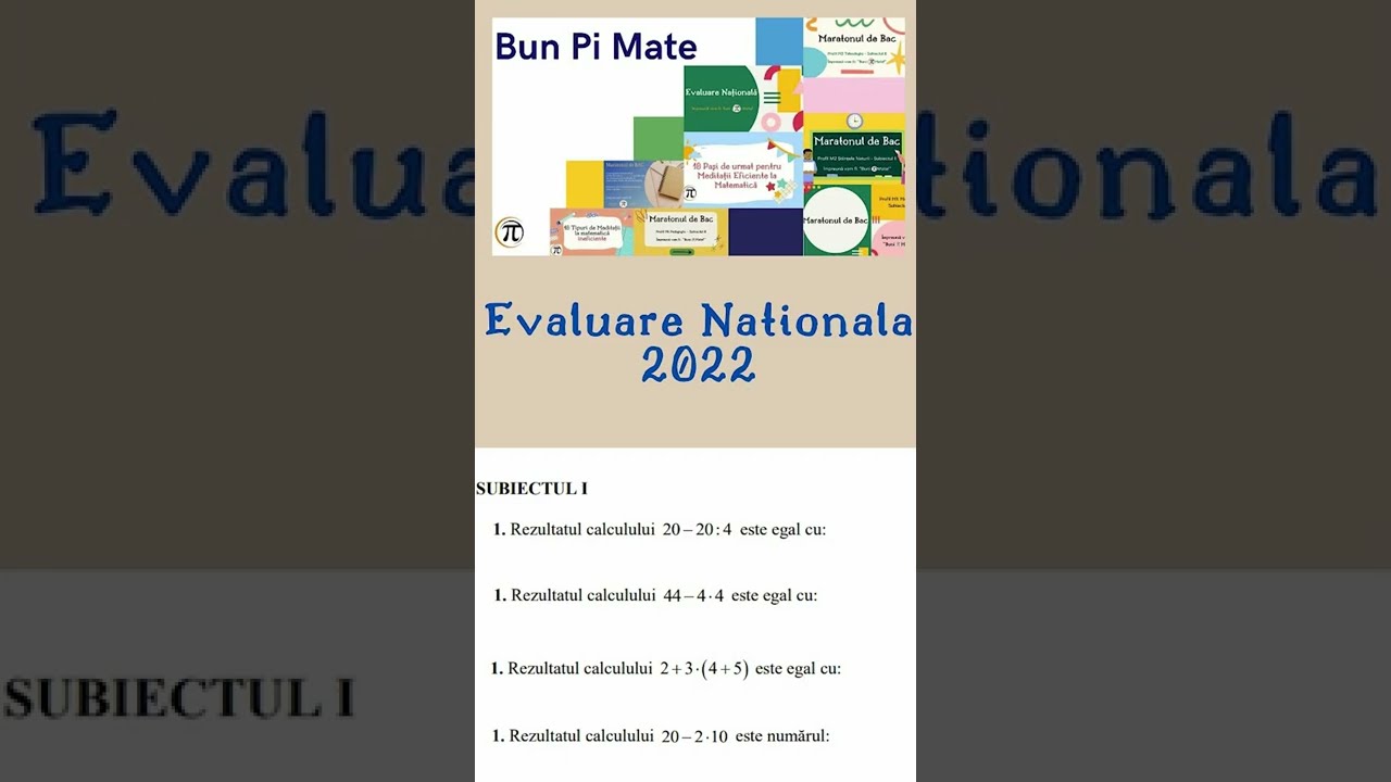 Evaluare Nationala 2022 - Subiectul I.1 Ordinea efectuarii operatiilor