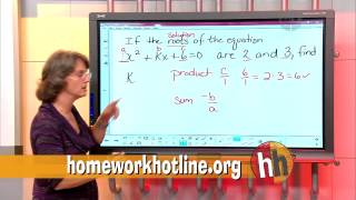 Homework Hotline Quadratic Equation