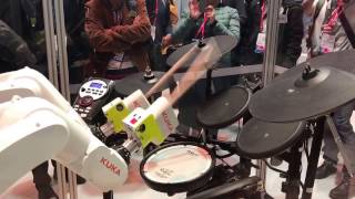 Drum playing robot at #MWC17