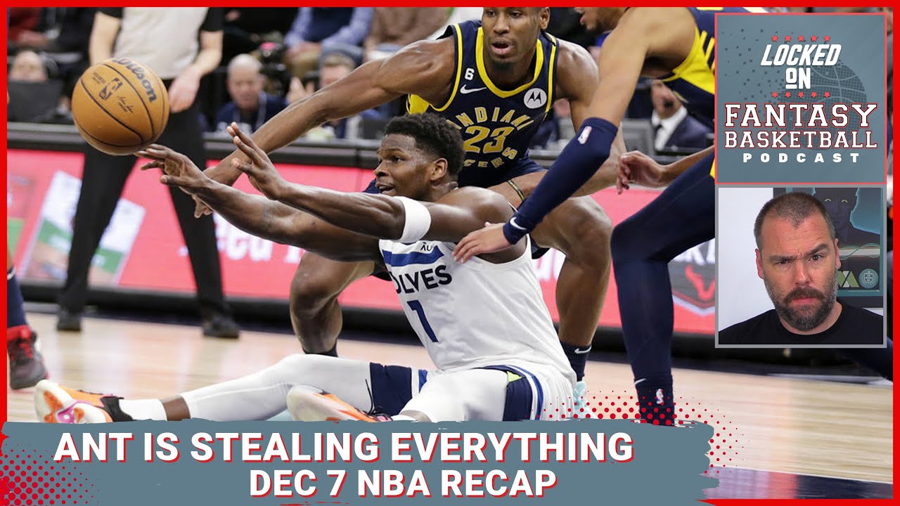 Anthony Edwards Can't Stop Getting Steals | NBA Fantasy Basketball Recap  December 7th - YouTube