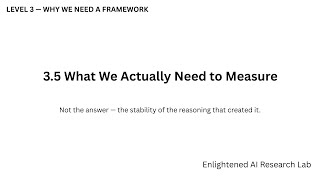 Level 3 — Why We Need a Framework | 3.5 What We Actually Need to Measure
