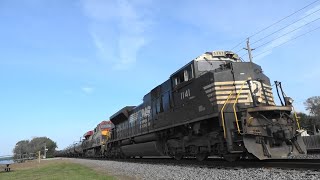 NS 1141 w/ KCS & BNSF Power- Oil Train, Buffalo, IA