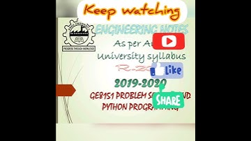 Engineering notes | Problem Solving and Python Programming | R-2017 | Natpudaimai