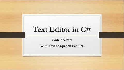 text editor in C# Winform | Notepad in C#