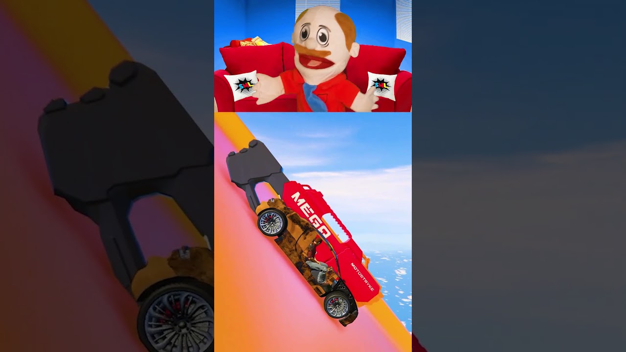 Джеффи прыгает на машинке NERF!