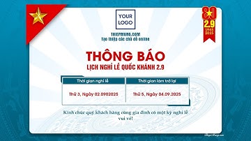 Hướng dẫn tạo thông báo nghỉ lễ Quốc khánh 2-9 online