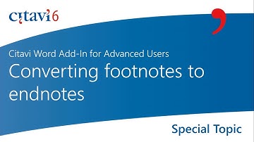 Citavi 6 Word Add-in: Converting footnotes to endnotes (3.5)