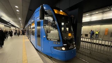 【龐巴迪扎實的IGBT-VVVF音】克拉科夫輕軌 50號線 龐巴迪NGT8型 往GÓRKA NARODOWA P+R 克拉科夫中央車站(地下站) 離站