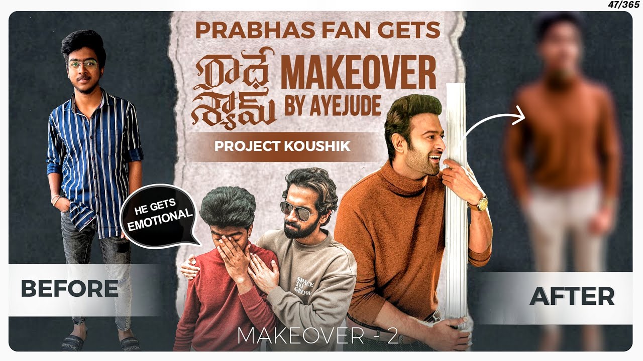 SUBSCRIBER MAKEOVER 2 (Radhe Shyam) | PROJECT Prabhas FAN | HE CRIED AFTER SEEING HIS NEW LOOK