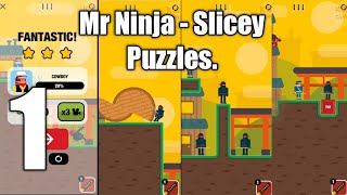 Mr Ninja: Slicey Puzzles. Android & IOS Gameplay Walkthrough. Part 1. screenshot 1