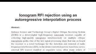 Ionogram RFI rejection using an autoregressive interpolation process