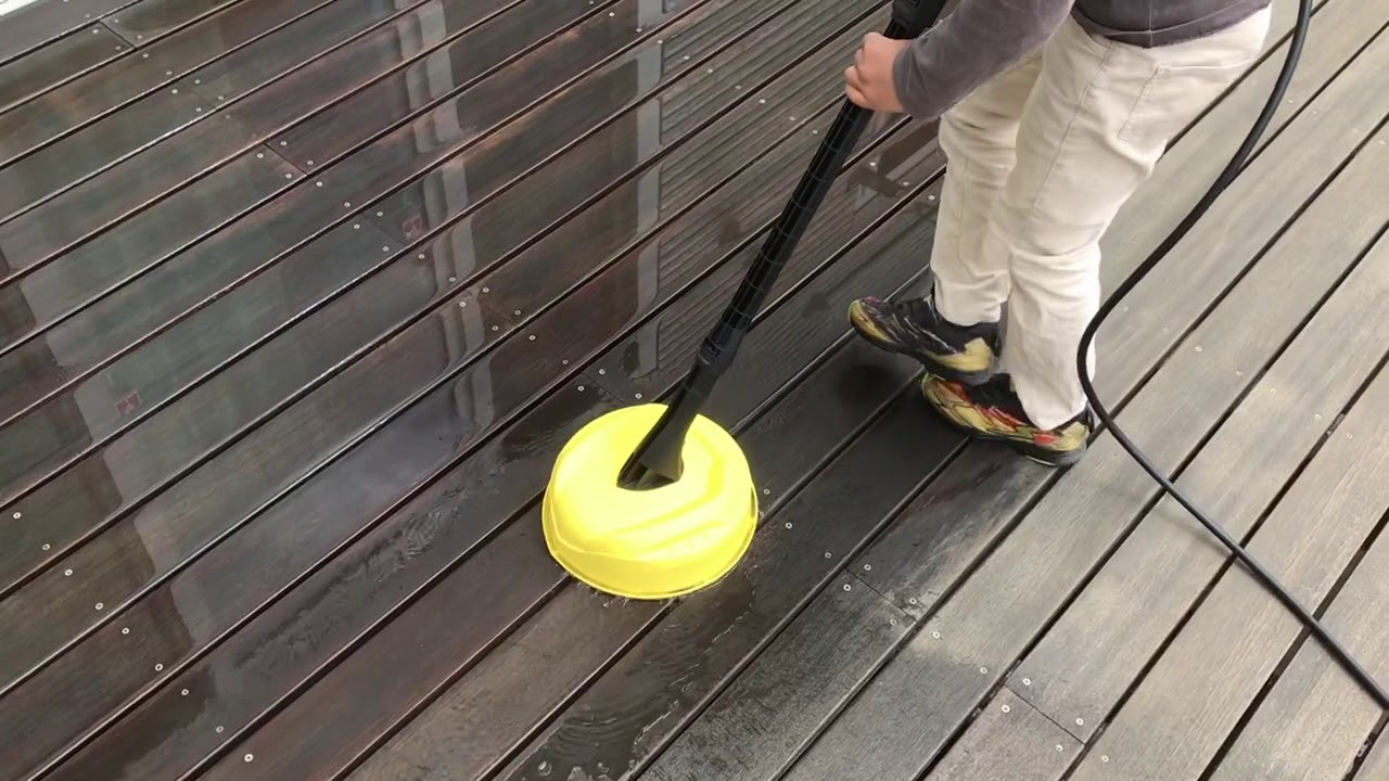 高圧洗浄機ケルヒャーでウッドデッキを掃除 YouTube