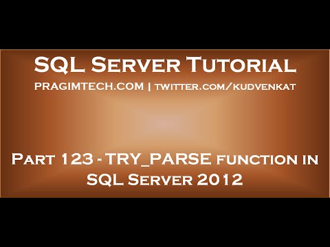 วีดีโอ: Try_parse ใน SQL คืออะไร?