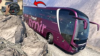 Extreme Bus Driving through death roads of Karakoram ➡️Pakistan | Bus Simulator | Logitech G29 Setup screenshot 4