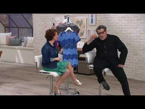 Isaac Mizrahi Live! Ombre' Lace Short Sleeve Tunic on QVC
