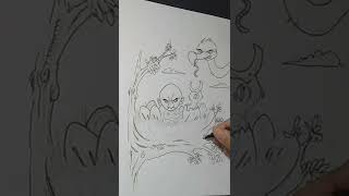 Inktober 2022 dia9 Nest   #shorts   #shortsvideo