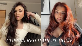 Hair Transformation From Brunette to Red! At Home Red Copper Hair | Chloe Zadori