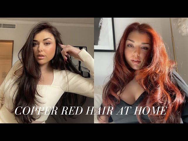 Hair Transformation From Brunette to Red! At Home Red Copper Hair