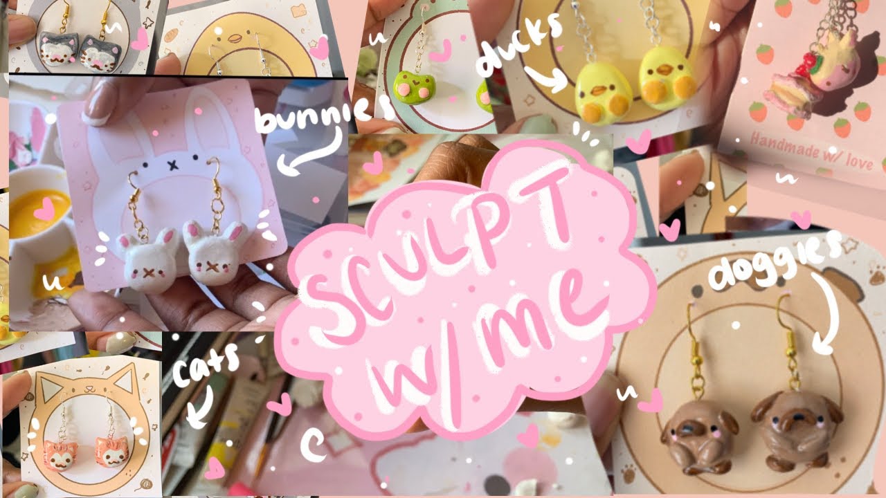 Sculpt w/ me | earrings, keychains, random stuff lol ♡