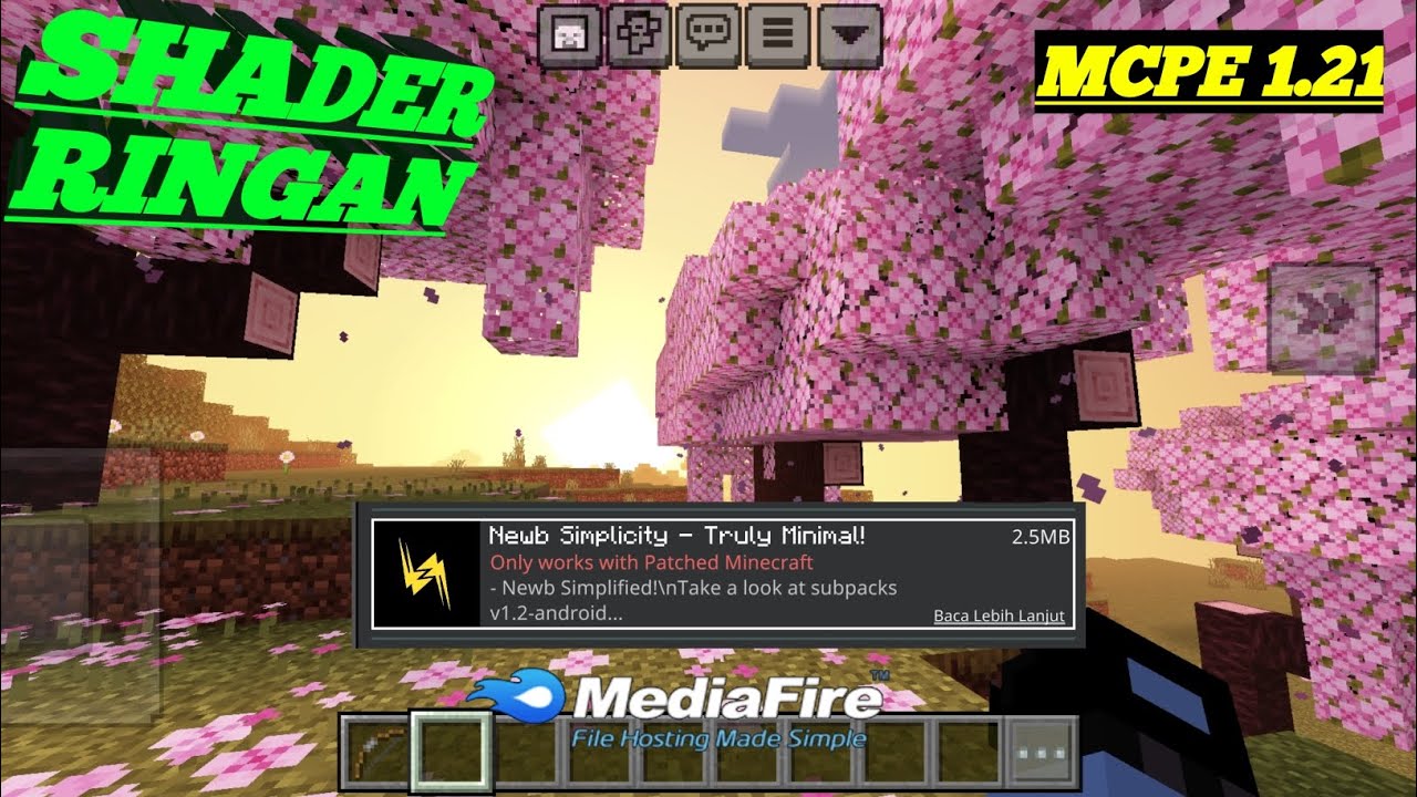 TOP 1 SHADERS MCPE RINGAN REALISTIC || NewB SIMPLICITY MCPE 1.21++ 