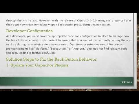 Solving the Ionic Capacitor Hardware Back Button Issue: Preventing App Closure