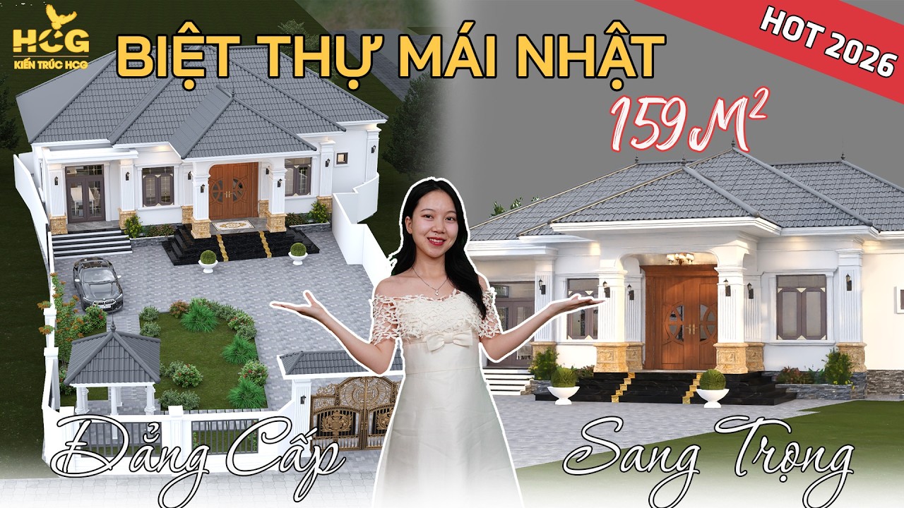 Biệt Thự Mái Nhật 159m² – Đẹp Cuốn Hút, Đẳng Cấp Khác Biệt 2026 | HCG.1430