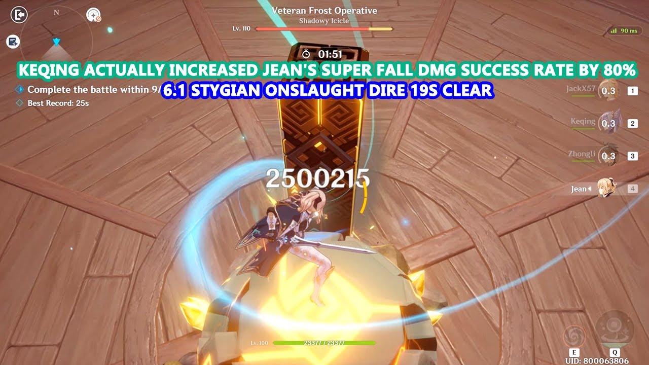 6.1 Stygian Onslaught : Keqing actually increased Jean's Super Fall DMG Success Rate by 80%