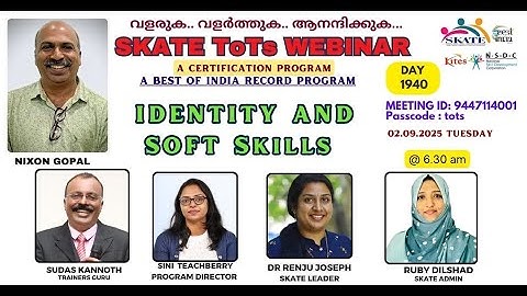 |ToTs Webinar |Day 1940|IDENTITY AND SOFT SKILLS |Nixon Gopal|
