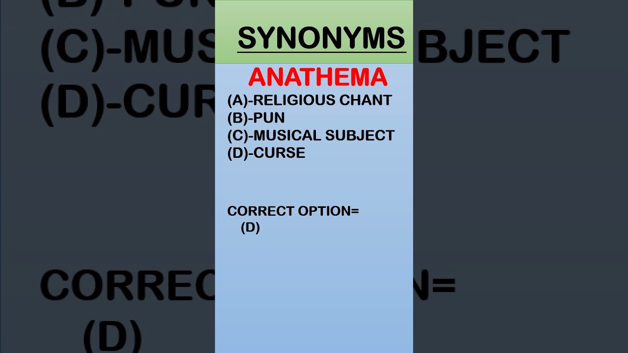 SYNONYMS IN ENGLISH WORD OF THE DAY Anethema synonyms shortsfeed study SYNONYMS IN ENGLISH WORD OF THE DAY Anethema synonyms shortsfeed study