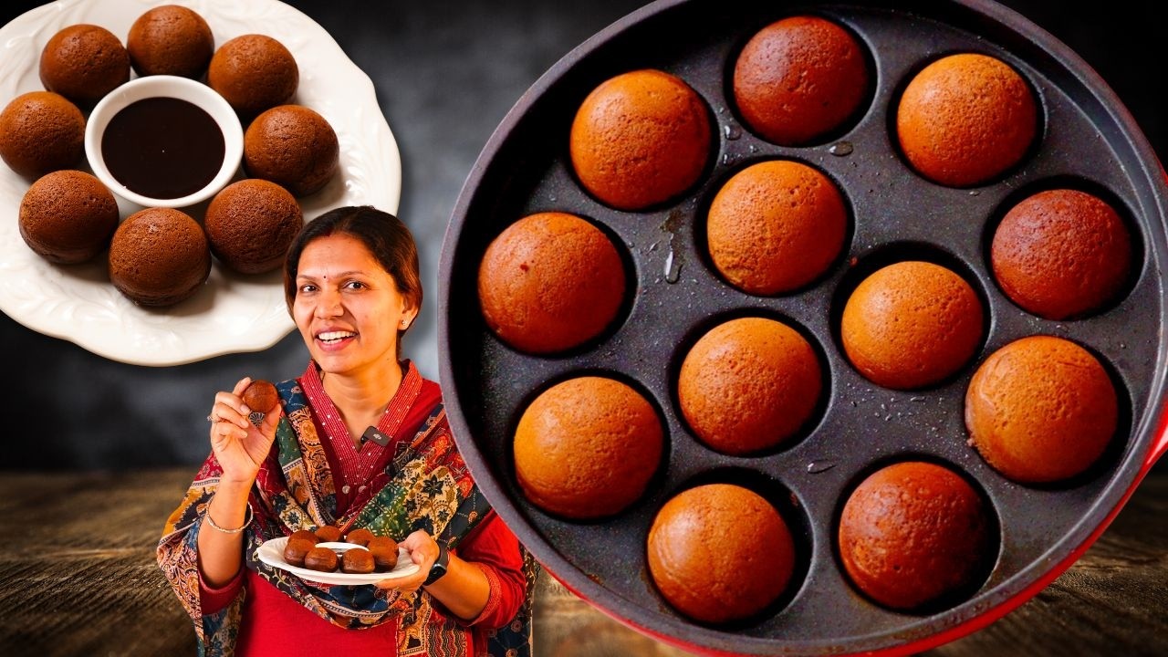 बच्चो के टिफ़िन के लिए हेल्दी केक NO Oven | Healthy Chocolate Appe | Gluten Free Cake Kabitaskitchen